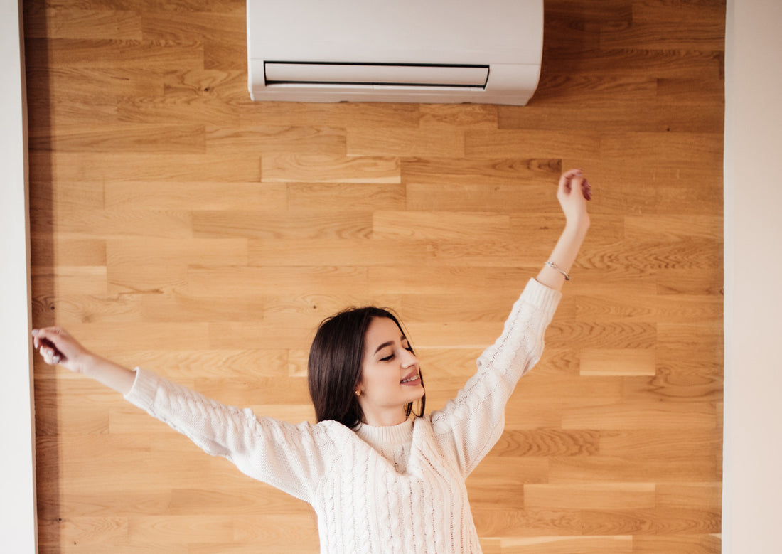 Homeowner enjoying the benefits of a mini split airconditioner