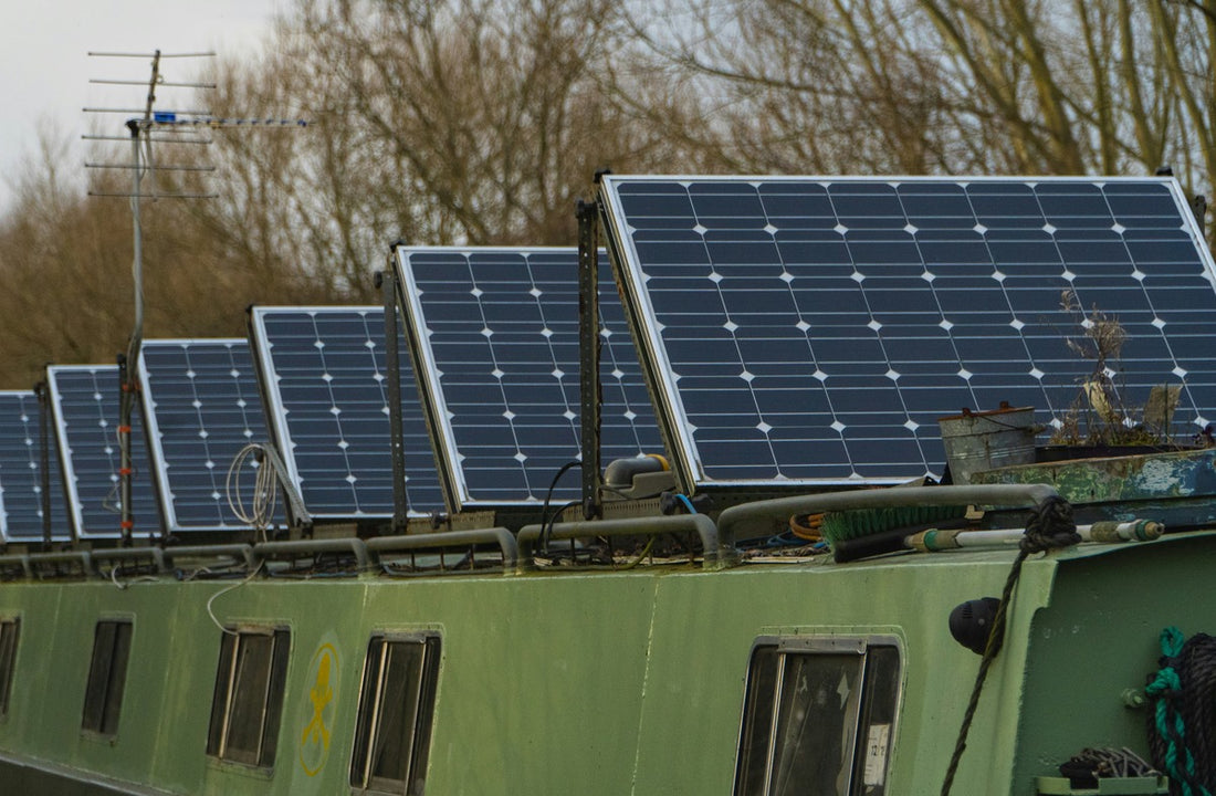 Solar panels connected to inverter