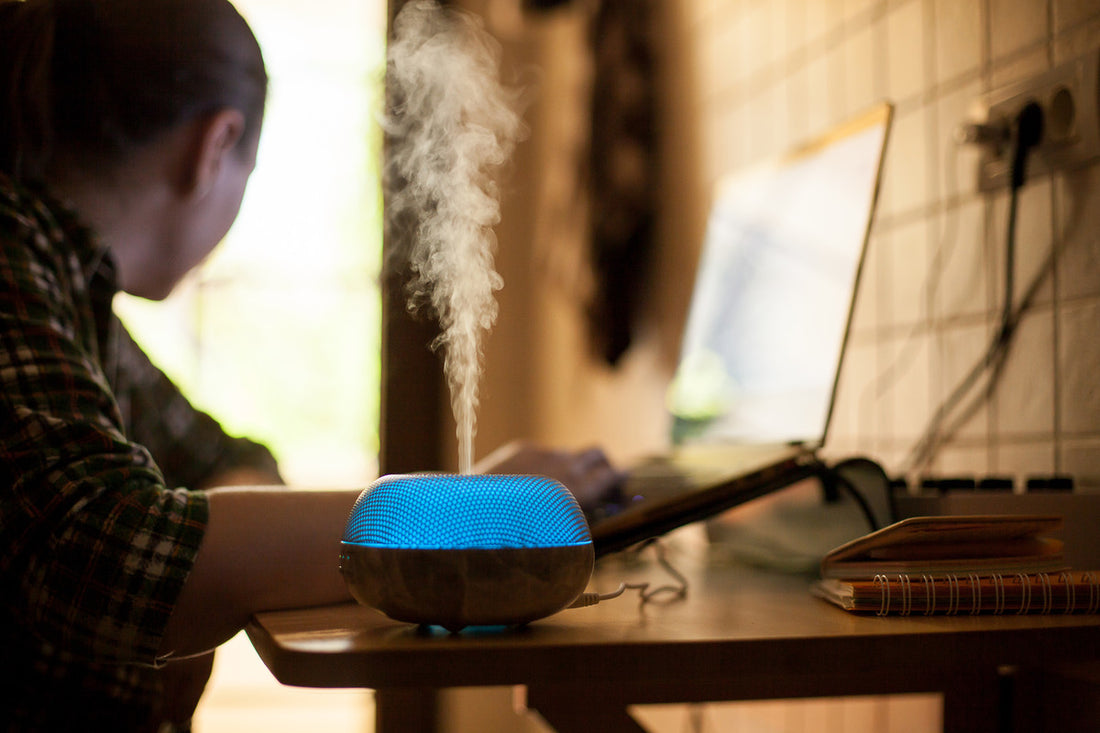 Small humidifier on working table top