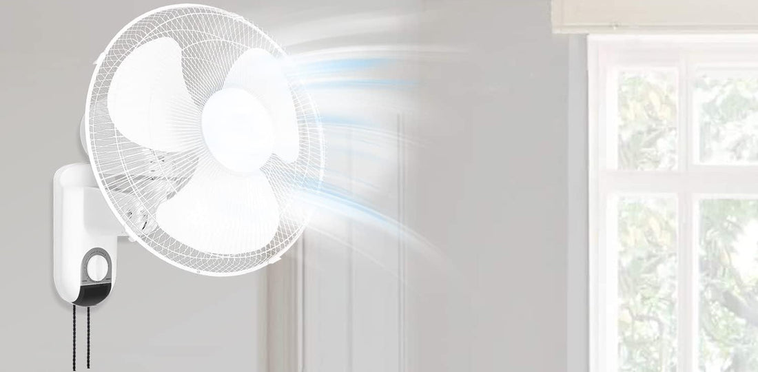 Small wall-mounted fan ideal for compact spaces