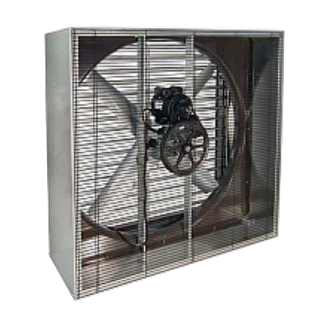 VIK3012-V Triangle Fans 30" 1 Speed 1/3 HP 115V 1-Phase Open Drip Proof Motor Belt Drive Industrial Exhaust Fan with Shutter and Guard